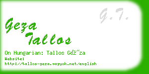 geza tallos business card